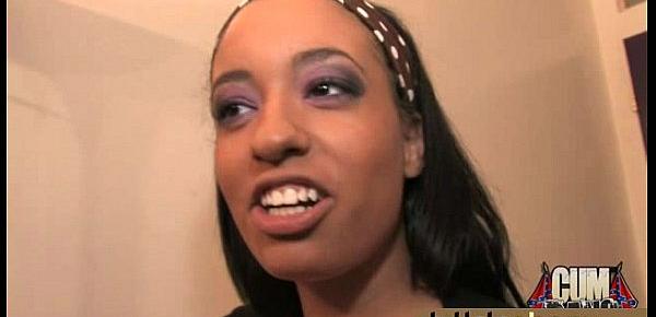 Ebony Cum Slut Hottie Bukkake Party 2